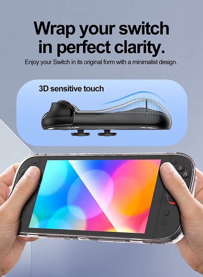 Tersely Clear Protective Case for Nintendo Switch 2, Soft TPU Cover Full-Body Protection Shock-Absorption Anti-Scratch, Ergonomic Grip Design - Clear - Image 4