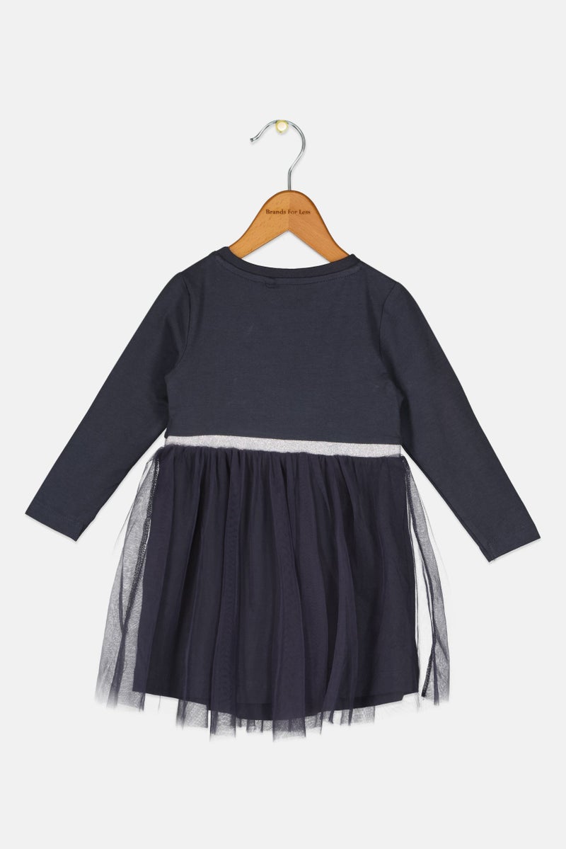 NAME IT Toddlers Girl Textured Dress, Dark Grey - Image 2