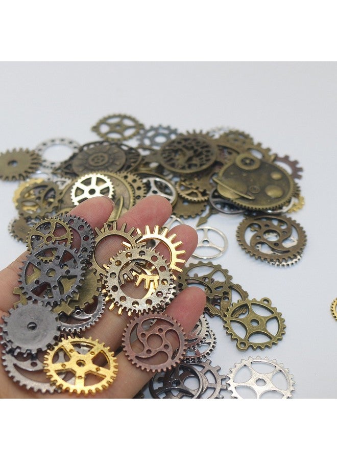 Gutapo 150G Steampunk Gear Cog Wheel Clock Charms Pendant Skeleton Watch Wheel Crafting Jewelry Making Accessory Handmade Brozen Silver Gold Copper  - Image 3