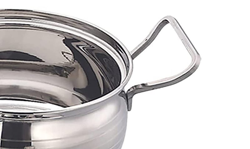 JVL Stainless Steel Cooking PotHandi with Lid Handle Set 850 1300 2200 ml 3Piece Silver Touch Handi Set for Cooking Handi Set for Kitchen Handi for Cooking and Serving JVLAPST1 - Image 3