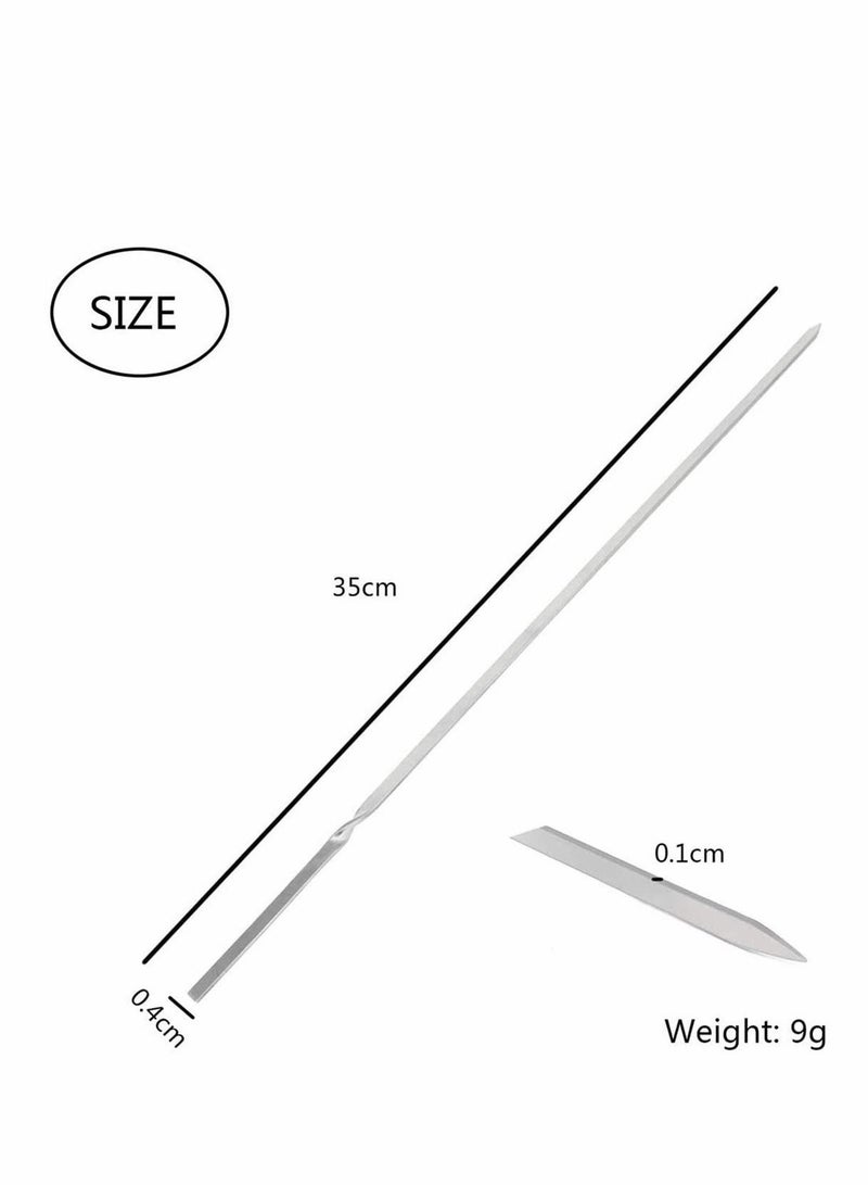 Y&D 50PCS BBQ Skewers Stainless Steel Meat Sticks Kebab Metal Flat Roasting Fork Turkish Grill Skewer Camping Picnic Tool  - Image 2