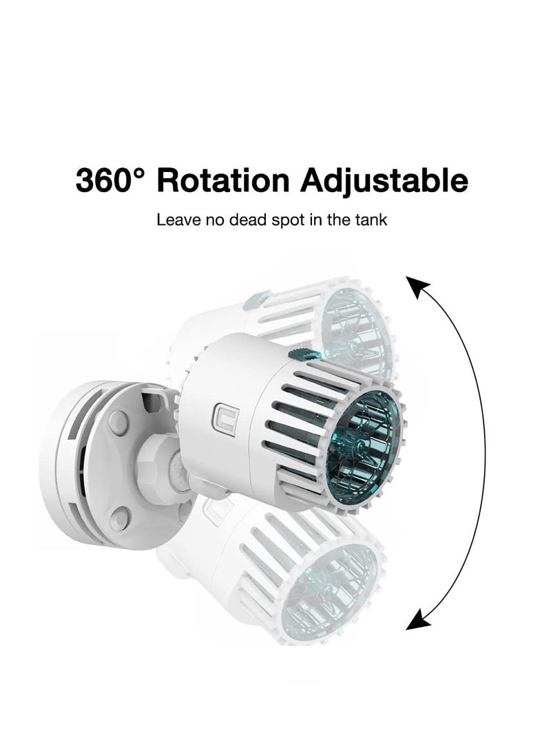 Captaintech Aquarium Wave Maker, 3W 3000 L/H Powerhead Wave Maker, Ultra-Silence 360°Adjustable Magnetic Mount Suction Submersible Power Head, Fish Tank Pump for Freshwater Saltwater - Image 5