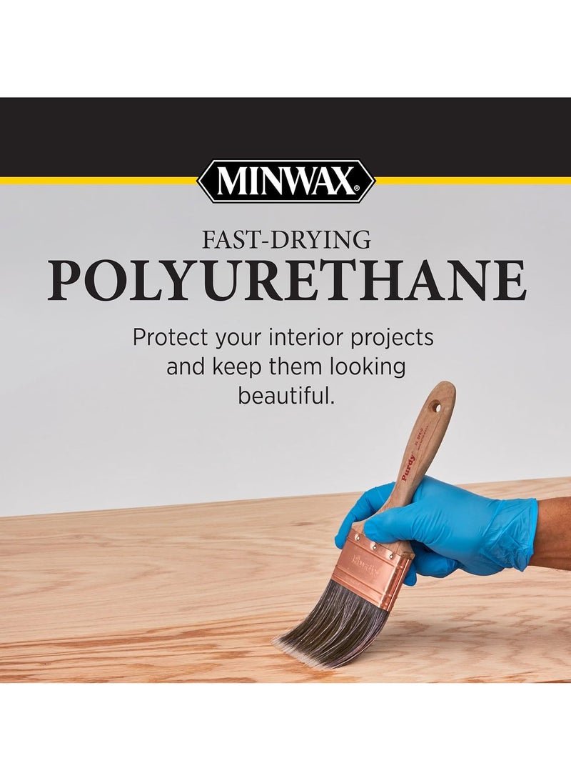Minwax - Minwax سريع الجفاف من مادة البولي يوريثين الواقية من الخشب الساتان الدافئ 8 أونصة سائلة - Image 1