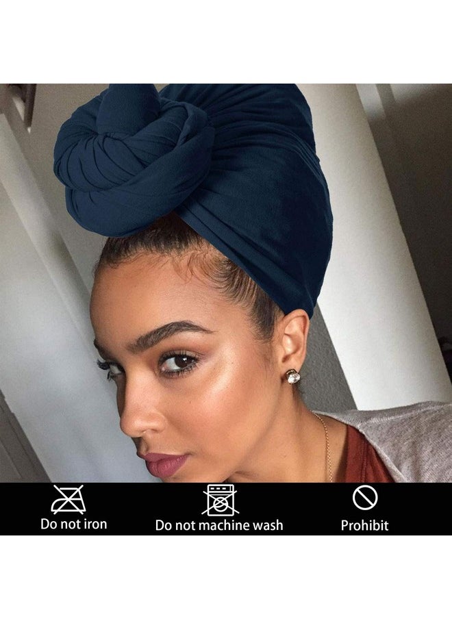 Messen 12 Pieces Head Wrap Scarf Stretch Jersey Turban Extra Long Ultra Soft Urban Headwraps For Women Solid Color African Headwear Headband Tie Wholesale Set 03  - Image 2
