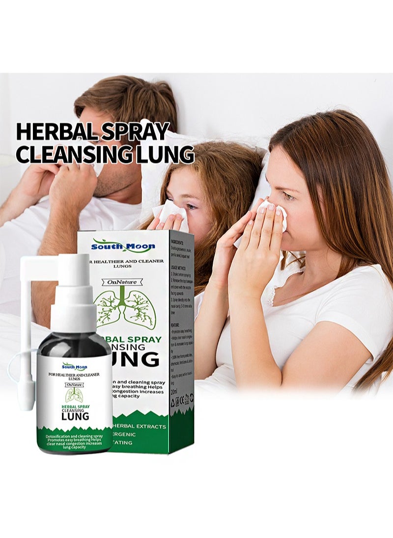 SOUTH MOON 20ml Herbal Spray Cleansing Lung，Natural Herbal Throat Oral Spray Relieves Throat and Nasal Discomforts Throat and Nose Care Spray （2 PCS）  - Image 2
