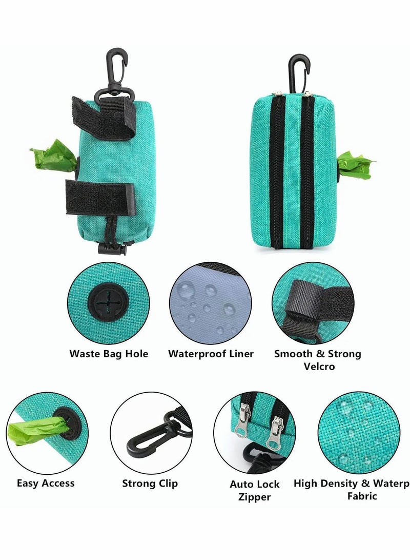 Y&D Dog Poop Bag Holder Leash Attachment - Dispenser for Waste Fabric, with 2 Zippers, Pet Velcro, 1 Free Roll Poopy - Image 3