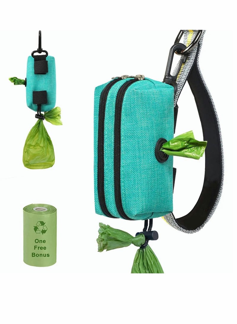 Y&D Dog Poop Bag Holder Leash Attachment - Dispenser for Waste Fabric, with 2 Zippers, Pet Velcro, 1 Free Roll Poopy - Image 1