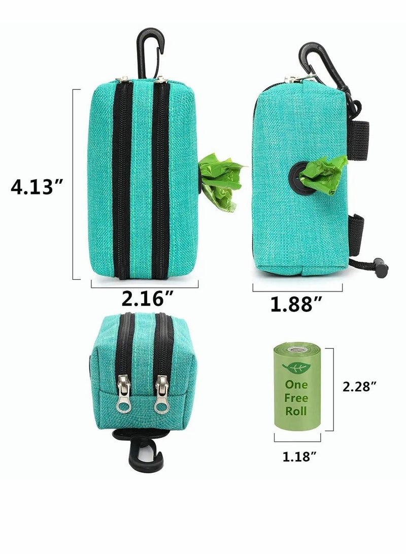 Y&D Dog Poop Bag Holder Leash Attachment - Dispenser for Waste Fabric, with 2 Zippers, Pet Velcro, 1 Free Roll Poopy - Image 2