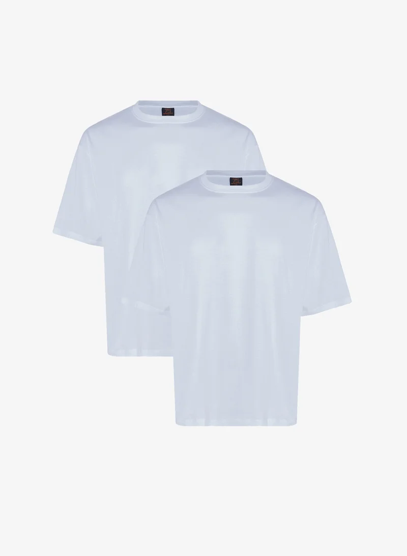 سفنتي فايف بيسيكس عبوة من  تي شيرت بقصة عادية