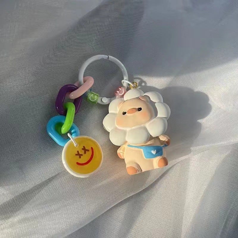 سلسلة مفاتيح خنزير عباد الشمس اللطيفة للأزواج - Image 2