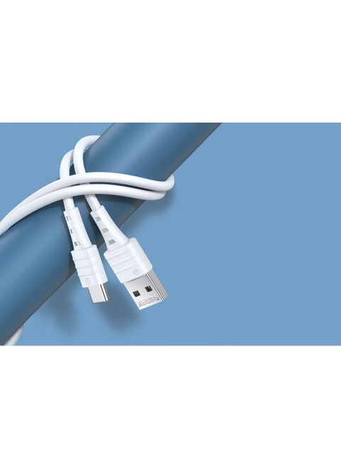 Data Cable-Zero Sense Series 2.4A High Elastic Tpe Fast Charge Data Cable Rc-179A-White