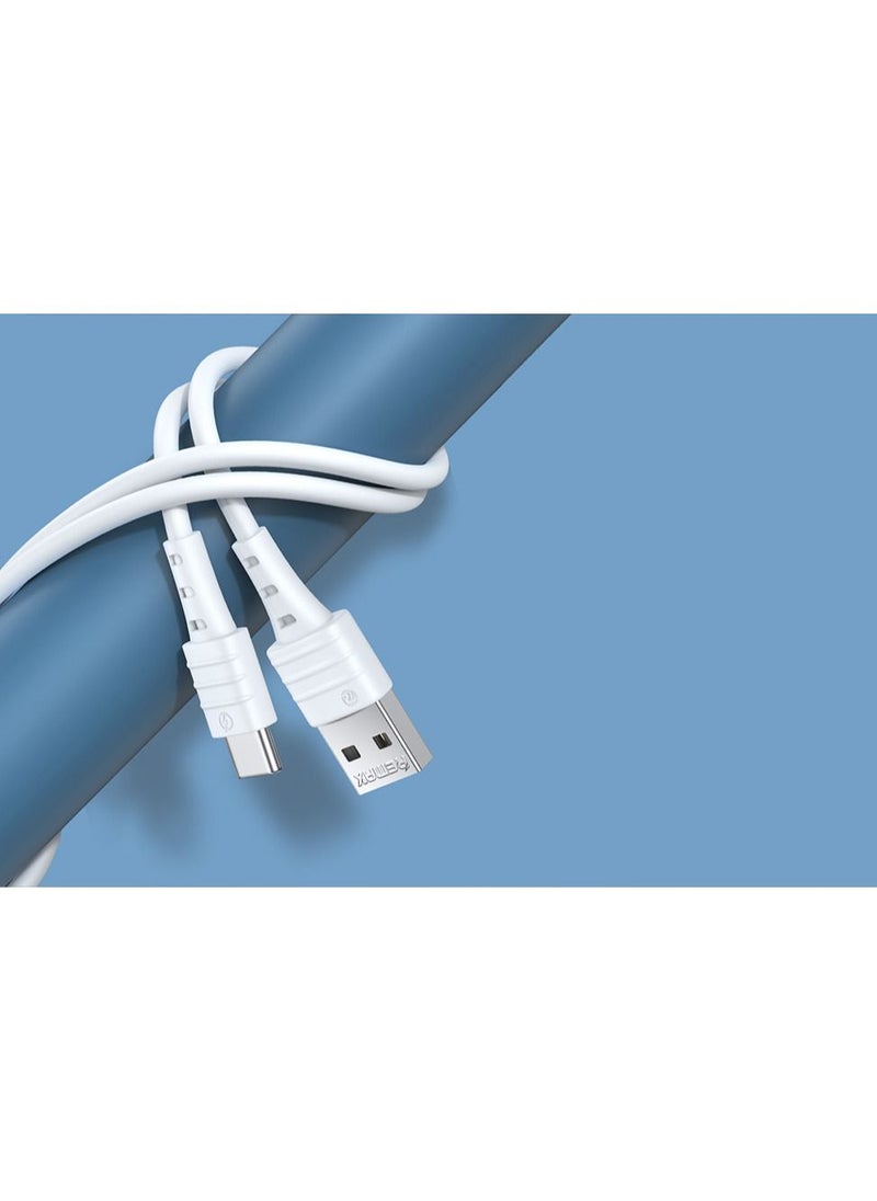 REMAX - Data Cable-Zero Sense Series 2.4A High Elastic Tpe Fast Charge Data Cable Rc-179A-White - Image 1
