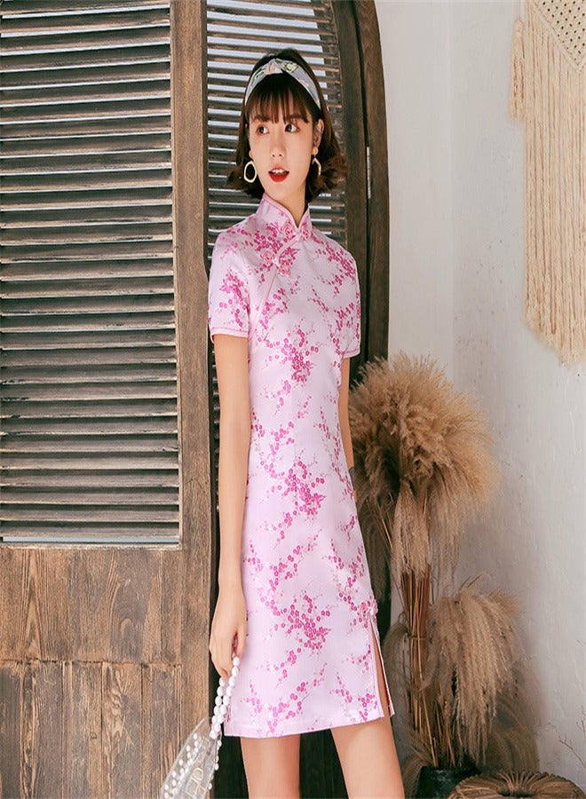 Loquat Plum Blossom Daily Banquet Skirt Pink  - Image 3