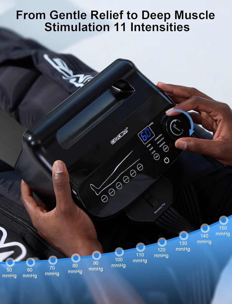 CINCOM Air Compression Recovery System 6Zone Professional Dynamic Pressure Leg Massager Boots for Circulation Improvement Muscle Recovery Compression Therapy for Athletes FSAHSA Eligible - Image 4