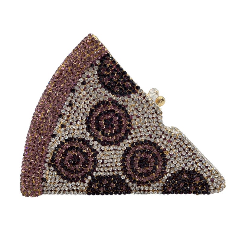 Pizza Diamond Clutch New Pizza Diamond Dinner Bag Party Banquet Diamond Handheld Girl Bag - Image 1