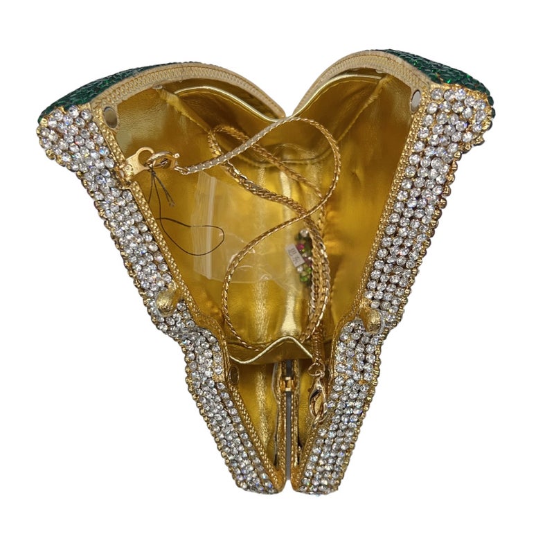 Pizza Diamond Clutch New Pizza Diamond Dinner Bag Party Banquet Diamond Handheld Girl Bag - Image 4
