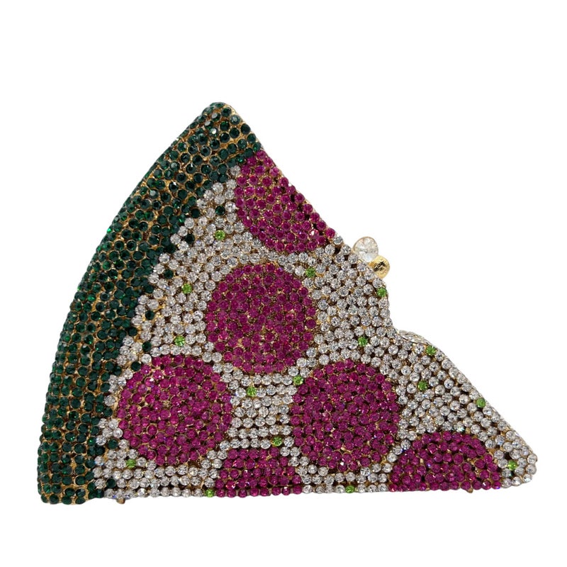 Pizza Diamond Clutch New Pizza Diamond Dinner Bag Party Banquet Diamond Handheld Girl Bag - Image 3