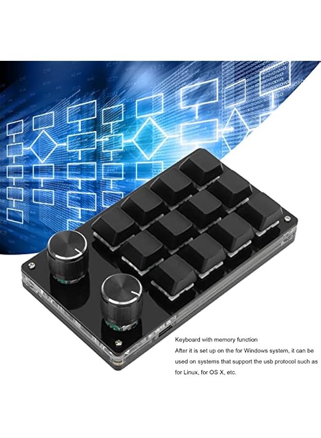 One Handed Mechanical Keyboard 12 Key RGB Gaming Keyboard DIY Programmable Keypad for Office Gaming Lab(Full Black) - Image 5