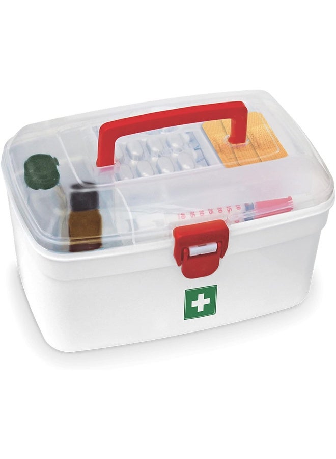 Milton First Aid Box With Sturdy Handle And Multiple Compartments – Portable And Durable Medical Storage Organizer - Image 1