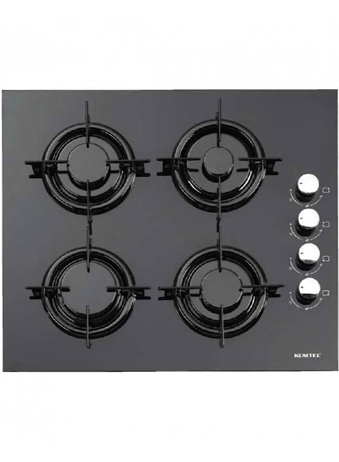 كومتيل مسطح بلت إن - 4 عيون غاز - 60 سم - إشعال ذاتي - صنع في تركيا - أسود - C6-40BF - Image 1