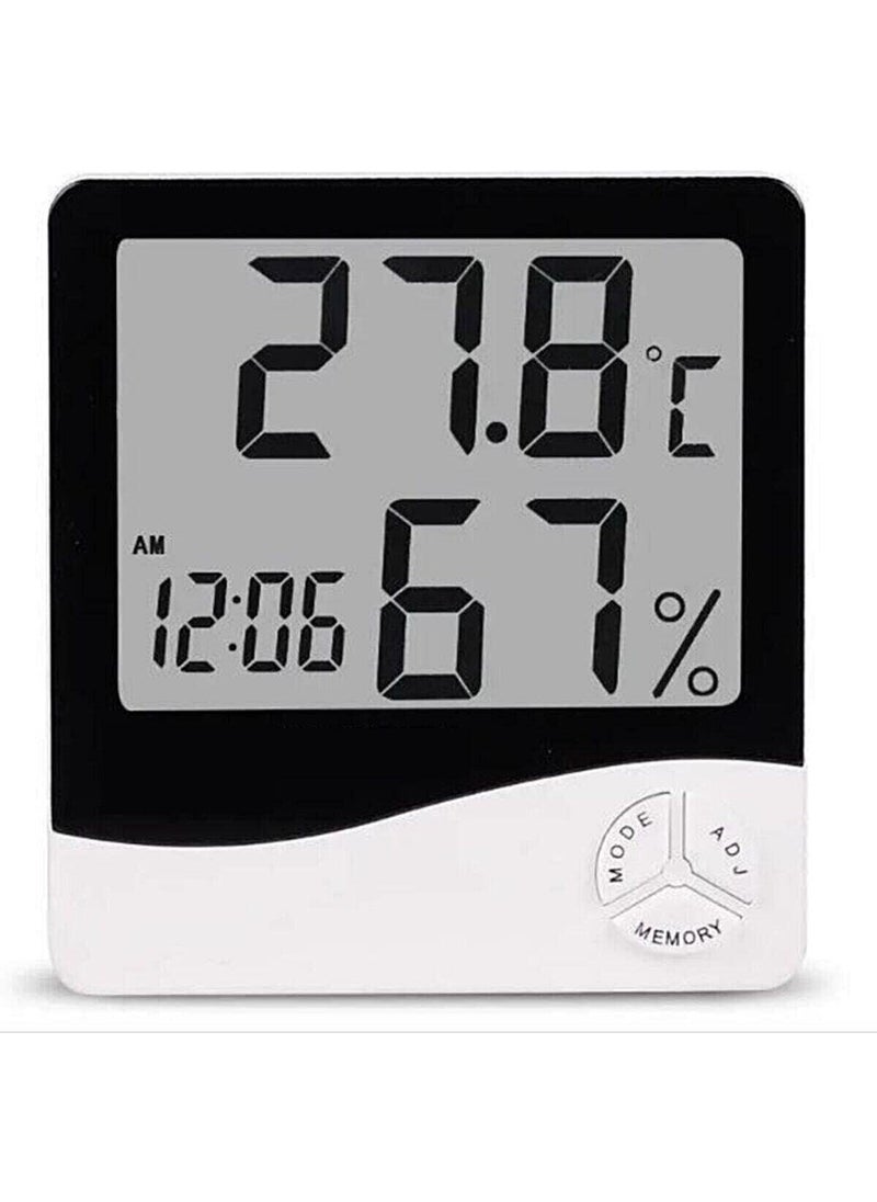 Aysera Home Digital Room Thermometer Temperature and Humidity Meter Table Clock Alarm  - Image 1