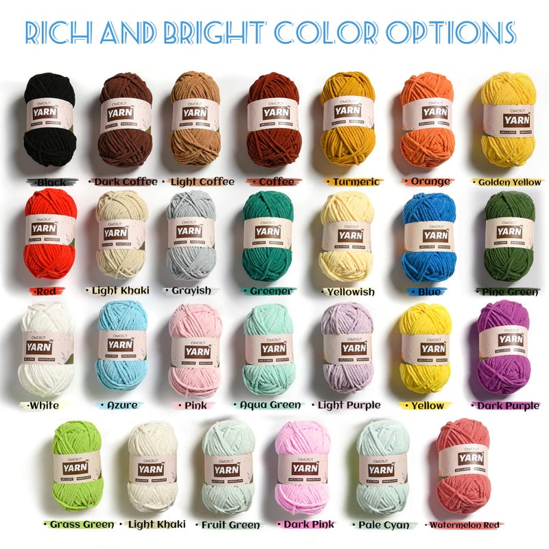OMoiut Plush Chenille Chunky Crochet Yarn - Baby Yarn for Crocheting Soft - Velvet Yarns Knitting for Blankets Crafts - Fluffy Amigurumi Yarns 50g / 65.6yd (Pink) - Image 4
