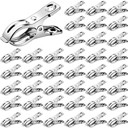 Mimorou 200 Pcs Garden Clips 2 Inch Stainless Steel Small Greenhouse Clamps for Netting Shade Cloth Clips Bulk Plant Metal Spring Clamps Grip for Garden Hoops PVC Plant Cover - Image 1