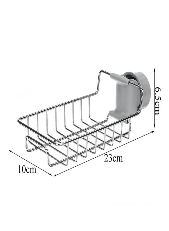 F4FIVE Over Faucet Kitchen Sink Sponge Holder - Stainless Steel Caddy for Soap, Brushes & Scrubbers - Rust-Resistant, No Suction or Drilling Needed - Image 2