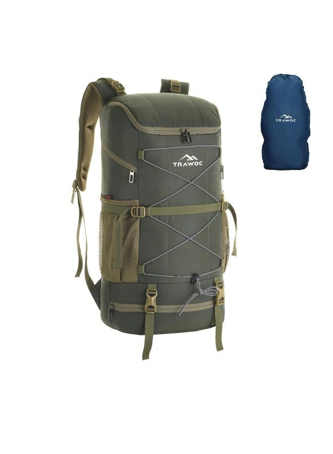 Trawoc STEALTH 40L Travel Backpack for Men and Women, 40 Litre Laptop Backpack with Rain Cover & Shoe Compartment, Casual Bag for trekking & Hiking, Hunter Green, SHK021 - Image 1