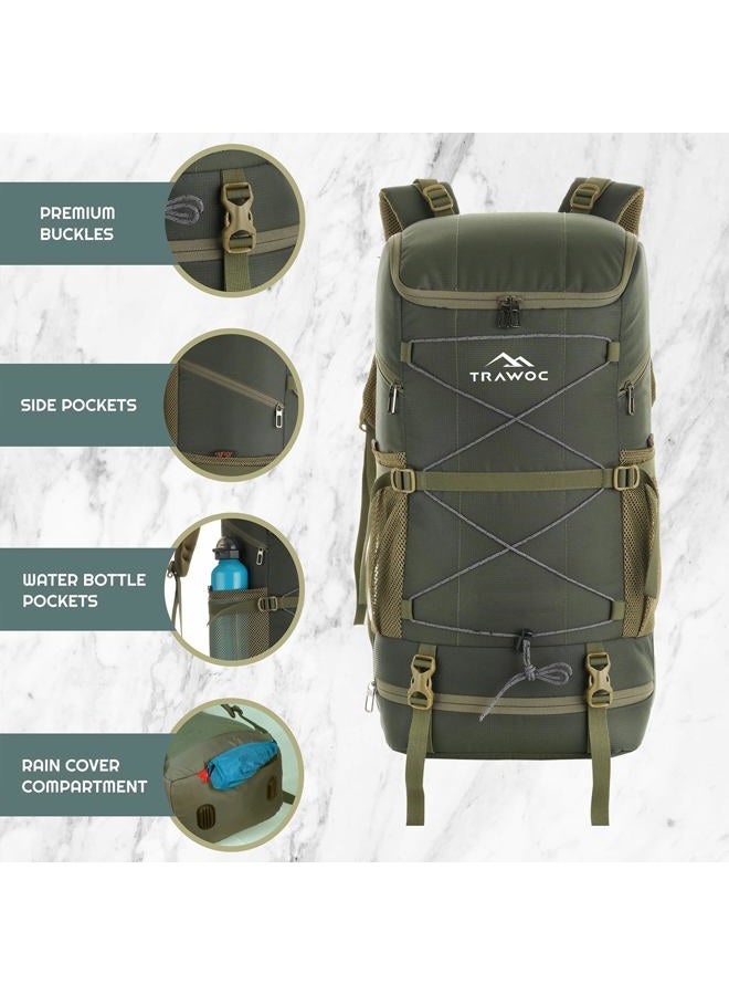 Trawoc STEALTH 40L Travel Backpack for Men and Women, 40 Litre Laptop Backpack with Rain Cover & Shoe Compartment, Casual Bag for trekking & Hiking, Hunter Green, SHK021 - Image 4