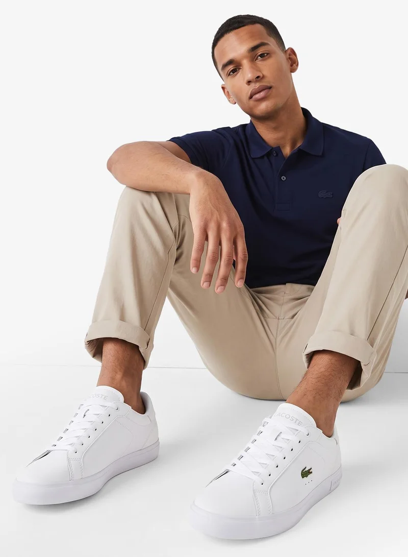 Lacoste WHT/WHT Powercourt Low Top Vulcanized Sneakers for Men | Best Price UAE