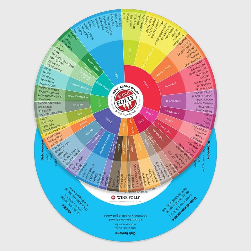 Wine Folly مخطط روائح النبيذ – دليل تذوق النبيذ مزدوج الجوانب | أداة مرجعية لامعة ومتينة للنبيذ الأحمر والأبيض والوردي والفقاعات | مساعدة دراسية لسمّاعات النبيذ - Image 3
