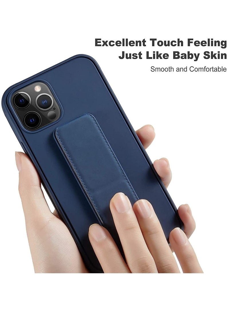 IAF IPhone 14 Pro Case with Magnetic Foldable Back Stand and Holder, Cover with Finger Strap and Hand Grip, Magnetic Car Mount Kickstand IPhone 14 Pro (Dark Blue) - Image 2