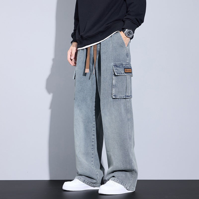 Large Size M-8Xl # New Retro Trendy Men'S Jeans Spring Summer Loose Straight-Leg Stylish Plus-Size Casual Pants - Image 5