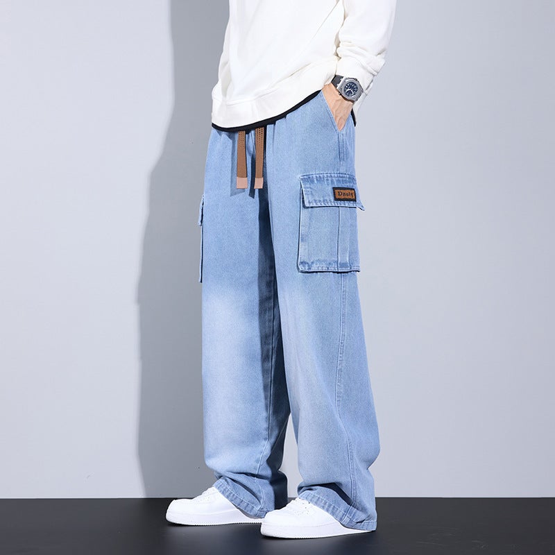 Large Size M-8Xl # New Retro Trendy Men'S Jeans Spring Summer Loose Straight-Leg Stylish Plus-Size Casual Pants - Image 2
