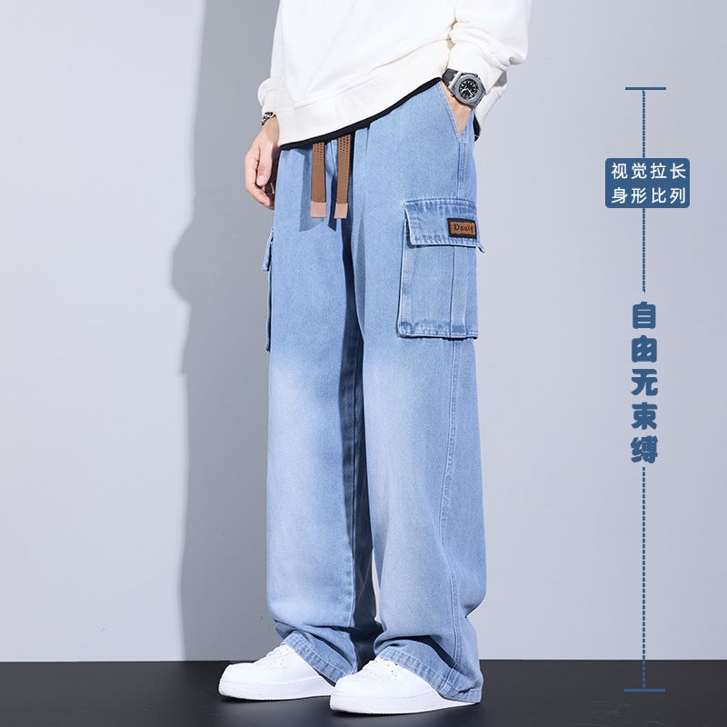 Large Size M-8Xl # New Retro Trendy Men'S Jeans Spring Summer Loose Straight-Leg Stylish Plus-Size Casual Pants - Image 4