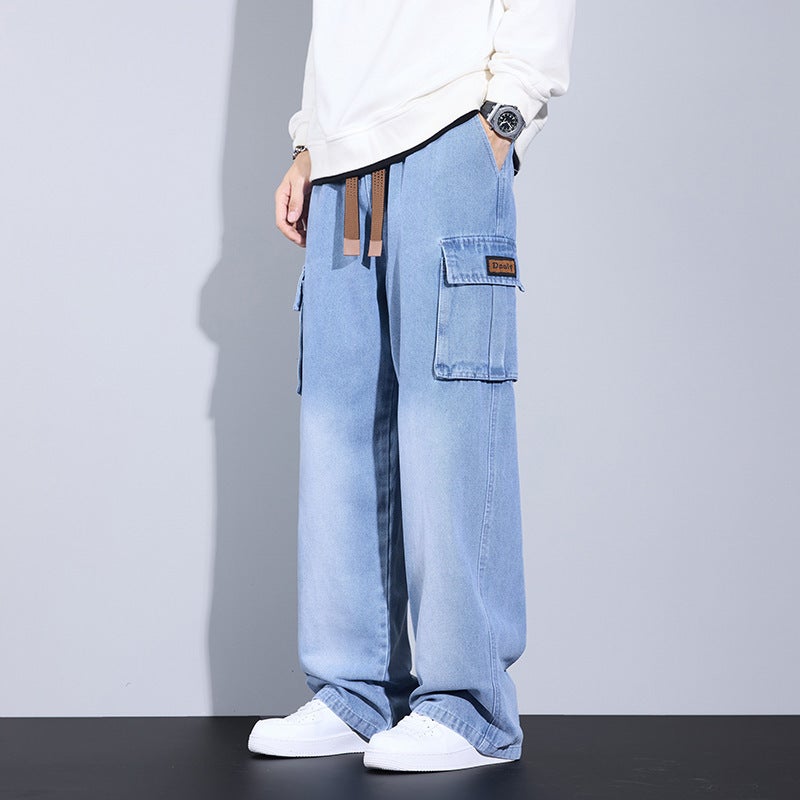 Large Size M-8Xl # New Retro Trendy Men'S Jeans Spring Summer Loose Straight-Leg Stylish Plus-Size Casual Pants - Image 1