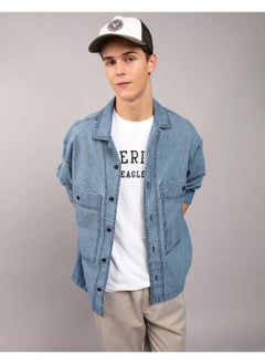 American Eagle AE Long-Sleeve Denim Shirt Jacket  - Image 1
