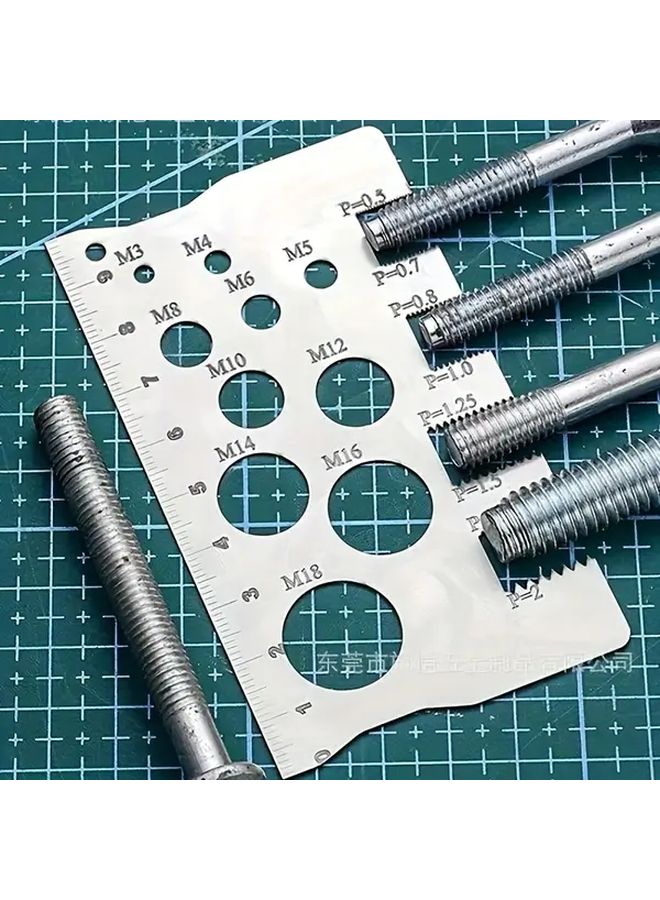 Heavy Duty Screw Thread Gauge Set M3 To M18 With Pitch P2 P5 2Pcs Silvery Precision Metal Tool - Image 2
