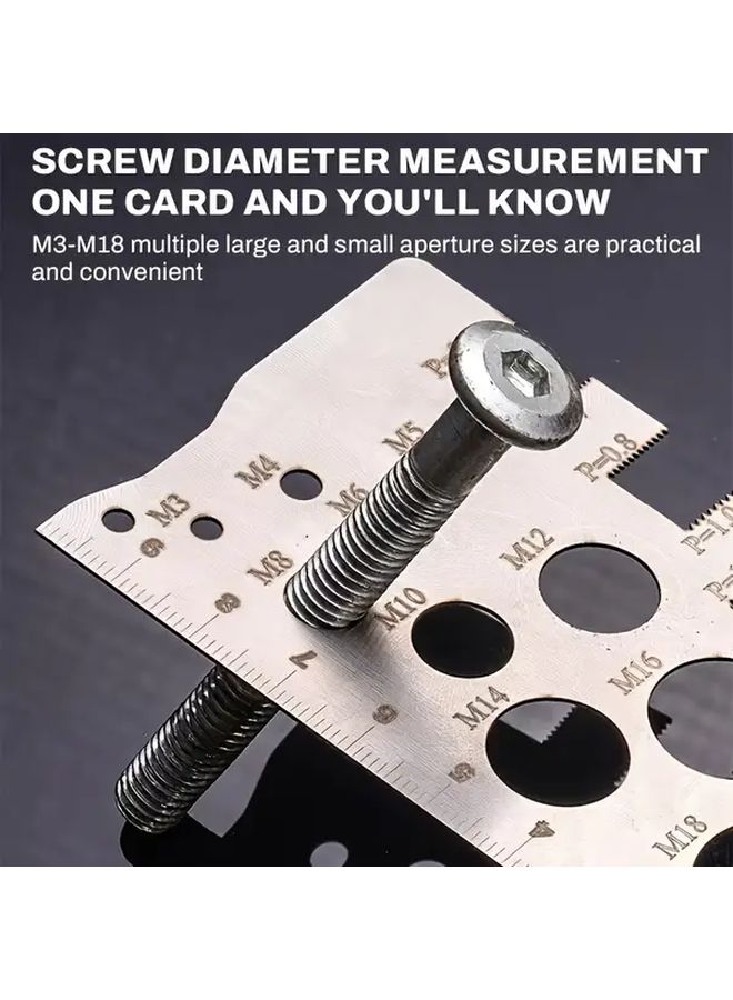 Heavy Duty Screw Thread Gauge Set M3 To M18 With Pitch P2 P5 2Pcs Silvery Precision Metal Tool - Image 4