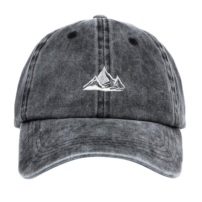DASMINI Dad Hats for Men Womens Baseball Caps Mountain Hat Adjustable Unstructured Vintage Outdoor Cap(Black) - Image 1
