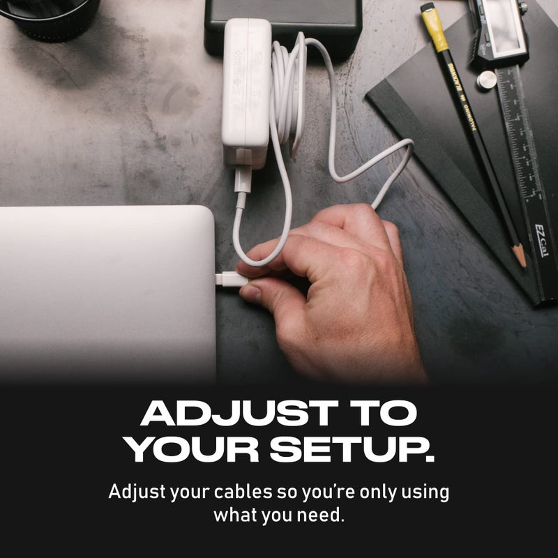 Fuse Reel The Side Kick Collapsible Charger Organizer and Travel Accessory,Usb-c, Compatible with MacBook and PC Charging Cords and Adapter Cable Management White - Image 4