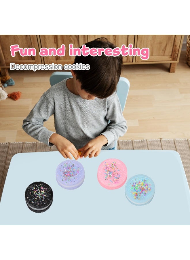 PTTIMFFM 4-Pack Kawaii Cookie Squishy Toys, Soft Slow-Rising Stress Relief Fidget Set for Anxiety & Sensory Play, Realistic Dessert Design Gift for Kids & Adults - Image 3