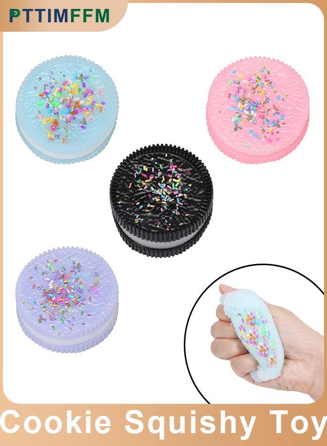 PTTIMFFM 4-Pack Kawaii Cookie Squishy Toys, Soft Slow-Rising Stress Relief Fidget Set for Anxiety & Sensory Play, Realistic Dessert Design Gift for Kids & Adults - Image 1
