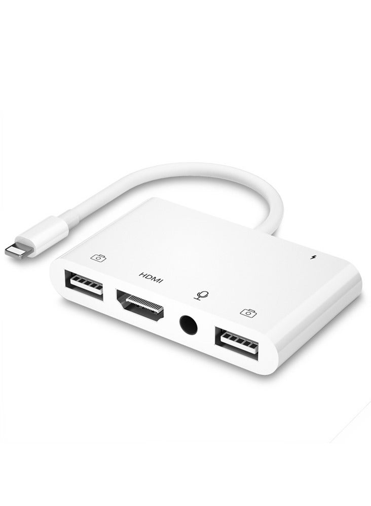 Loquat Mobile Phone to TV Without Delay High-Definition HDMI Screen Shifter Dual USB+HDMI+3.5 Earphones+Charging