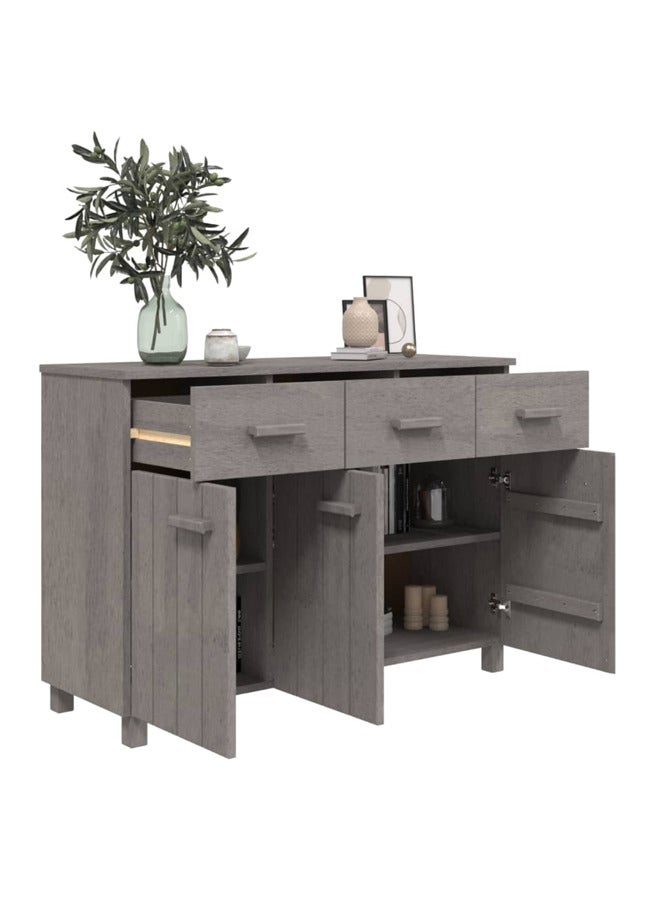 فيداكسل خزانة جانبية رمادي فاتح 113×40×80 سم خشب صنوبر صلب 340443 - Image 5