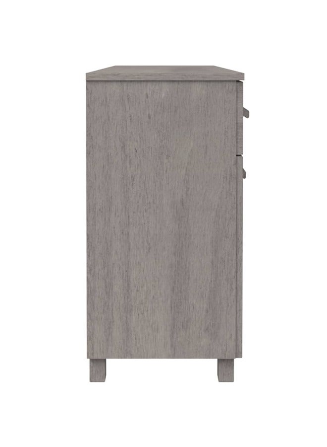 فيداكسل خزانة جانبية رمادي فاتح 113×40×80 سم خشب صنوبر صلب 340443 - Image 2