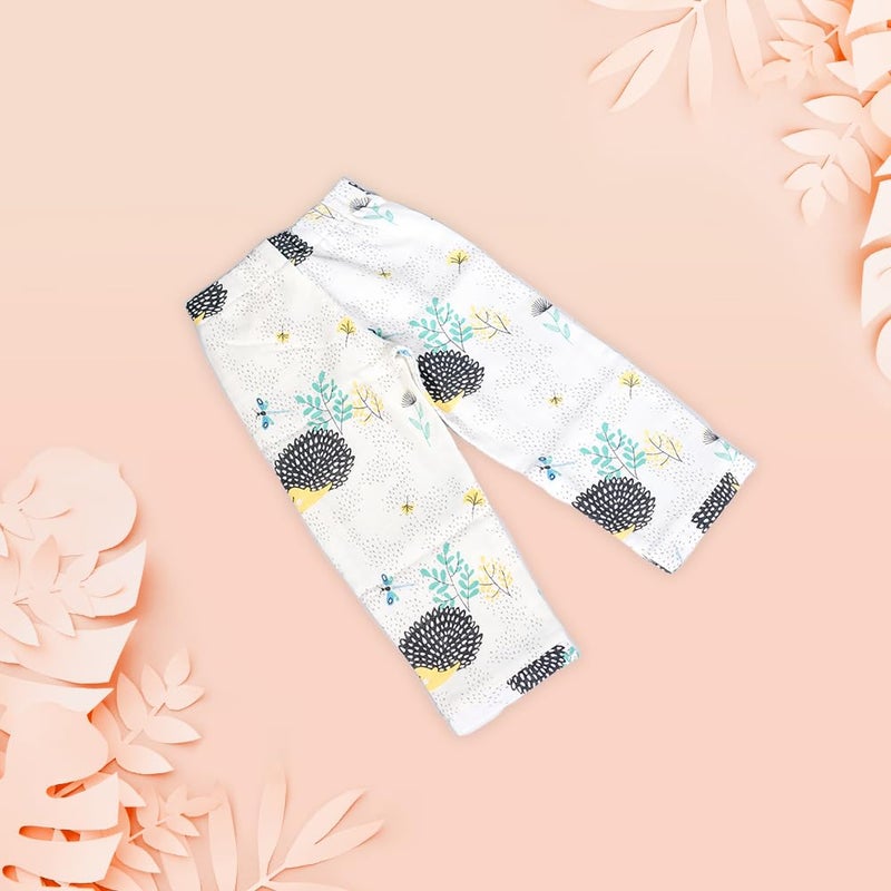 Ooka Baby Cotton Muslin Kids Lounge Set (Pack of 1) | Unisex Kids Top and Bottom | Pure Cotton Nightsuit | Hedgehog Print | 2-3 Years - Image 5