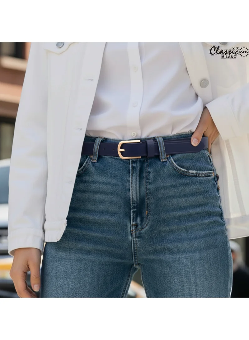 Classic Milano Classic Milano Women's Belt with Gift Box; Faux Leather Ladies Belt for Dresses, Jeans & Gowns; Stylish Womens Belt; Adjustable Girls Belt; Belt for Women | Full Length: 110 CM (Free Size - Fits up to the waist of 40 Inches / 100 CM)