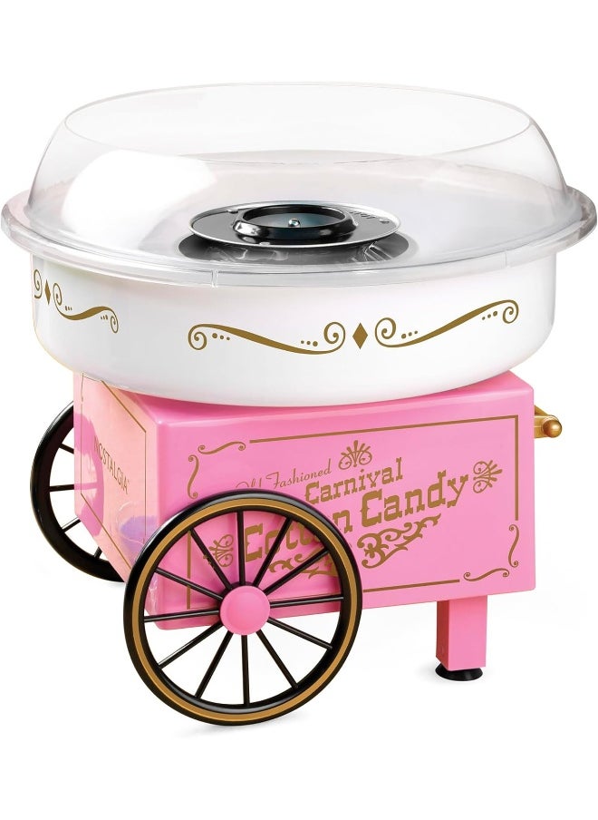 Nostalgia - Nostalgia PCM306PK Vintage Hard Free Countertop Cotton Candy Maker, Includes 2 Reusable Cones And Sugar Scoop – Pink - Image 1